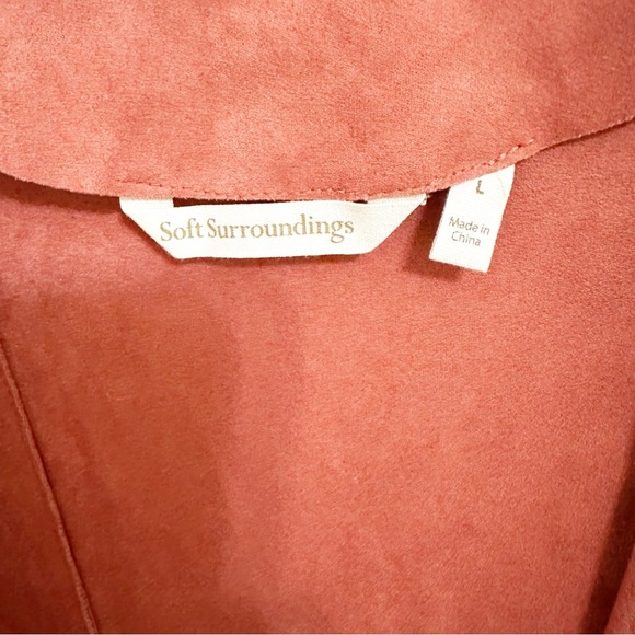 Soft Surroundings Faux Suede Long Line Open Front Vest Size Large - Picture 4 of 7